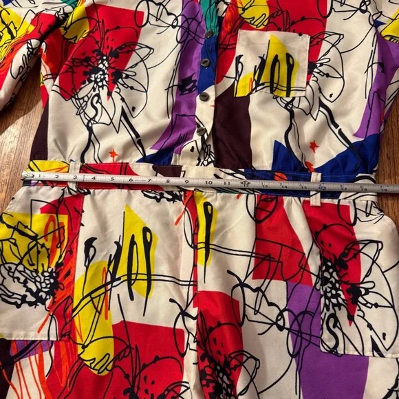 Lisa 2020 Graphic Art Print Jumpsuit | Bold Pop Art Colorful | Size L / XL - Picture 10 of 10